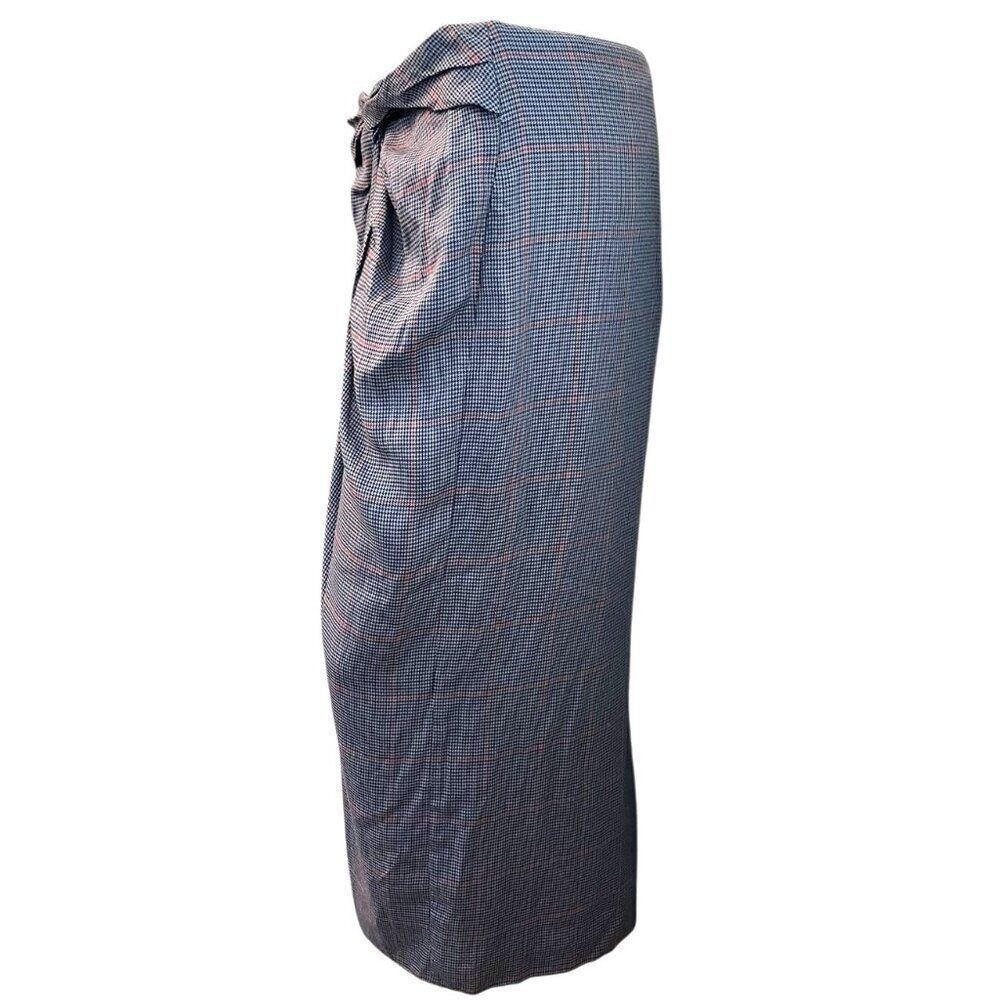 Rag and Bone Size 10 Gray Plaid Midi Front Slit S… - image 3